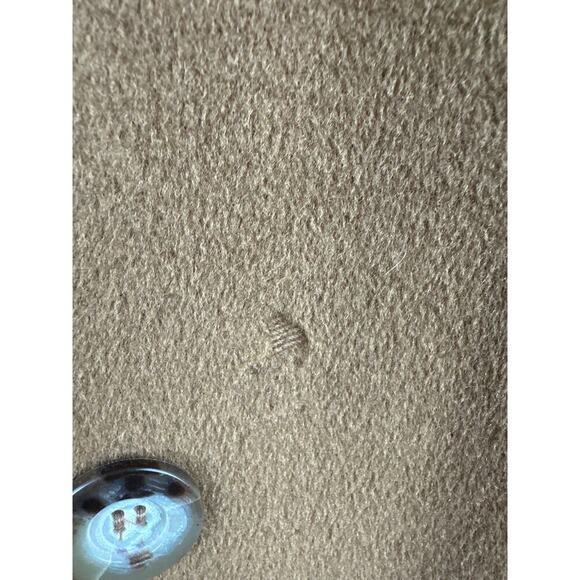 VTG Women’s Max Mara 100% Virgin Wool Camel Color Trench Coat Size 14 - Picture 5 of 9